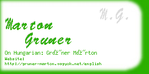 marton gruner business card